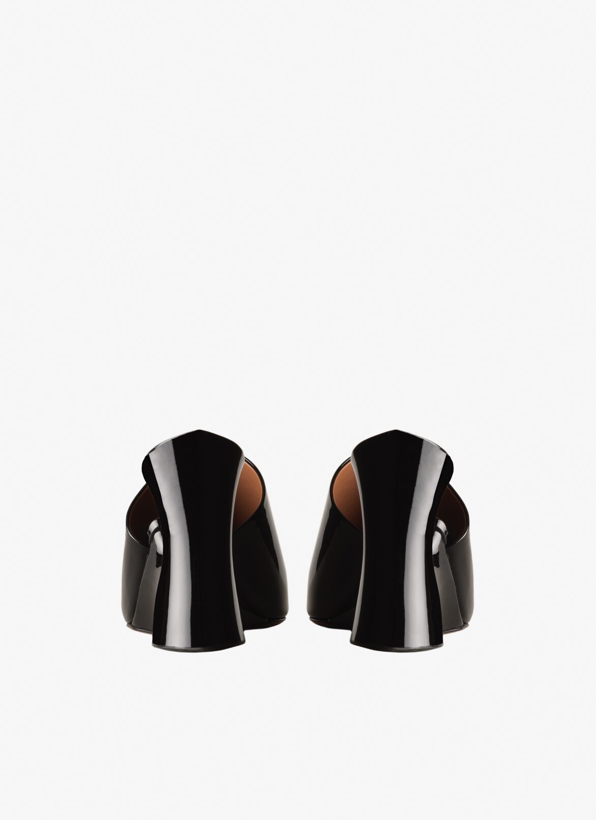 La Sculpture mules in calfskin & wood ALAÏA BLACK LA SCULPTURE MULES IN CALFSKIN & WOOD